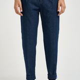 Pantalone uomo con pinces blu denim CHIAIAJ KK100SW BERWICH 