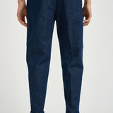 Pantalone uomo con pinces blu denim CHIAIAJ KK100SW BERWICH 