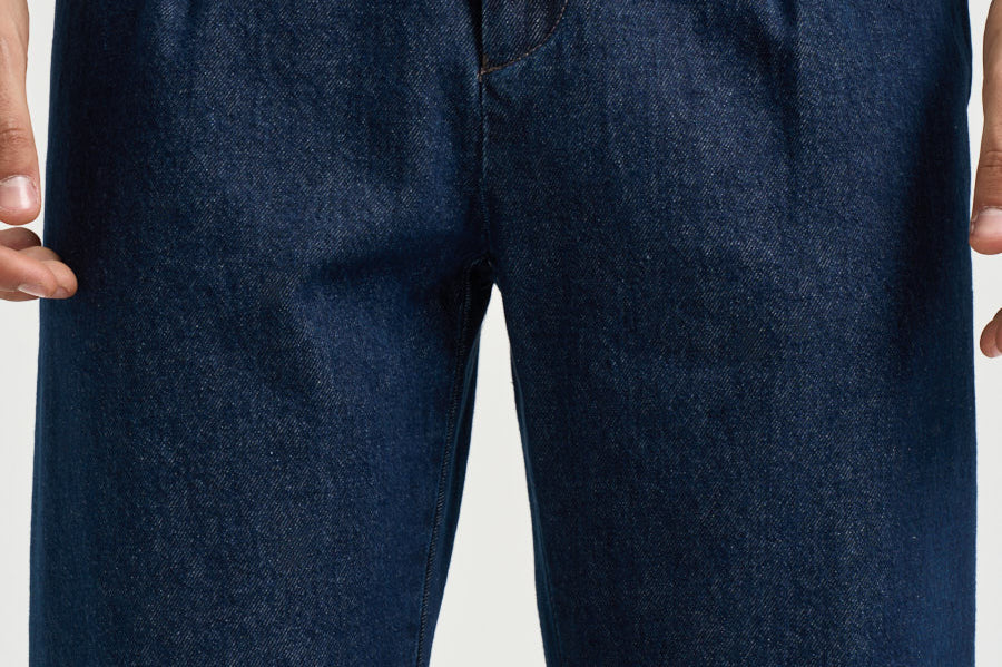 Pantalone uomo con pinces blu denim CHIAIAJ KK100SW BERWICH 
