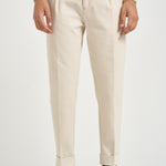 Pantalone uomo con pinces panna CHIAIAJ KK100WHITE BERWICH 