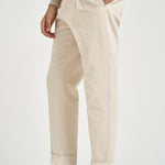 Pantalone uomo con pinces panna CHIAIAJ KK100WHITE BERWICH 