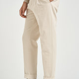 Pantalone uomo con pinces panna CHIAIAJ KK100WHITE BERWICH 