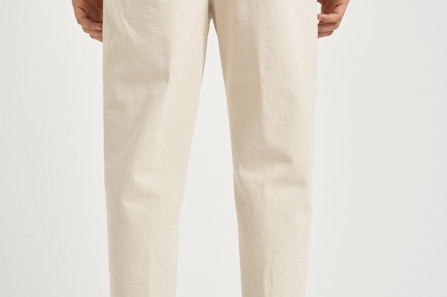 Pantalone uomo con pinces panna CHIAIAJ KK100WHITE BERWICH 