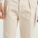 Pantalone uomo con pinces panna CHIAIAJ KK100WHITE BERWICH 