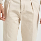 Pantalone uomo con pinces panna CHIAIAJ KK100WHITE BERWICH 