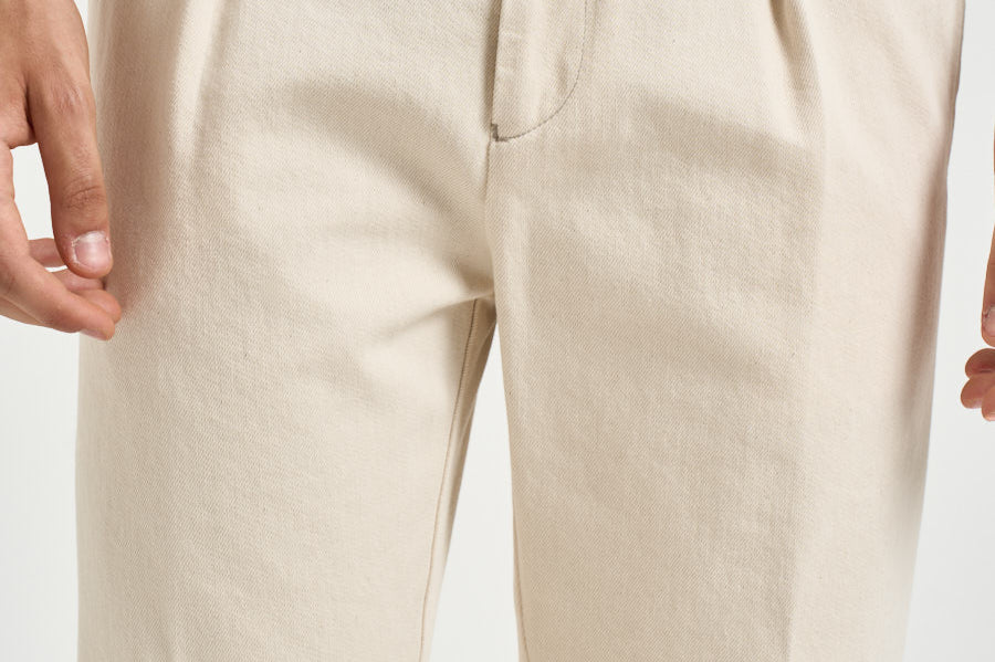 Pantalone uomo con pinces panna CHIAIAJ KK100WHITE BERWICH 