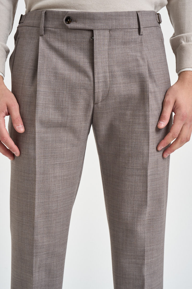 Pantaloni uomo sartoriali tortora mélange RETRO BN7000XLTBROWN BERWICH 