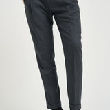 Pantalone uomo con pinces grigio scuro RETRO RD5470DKGREY BERWICH 