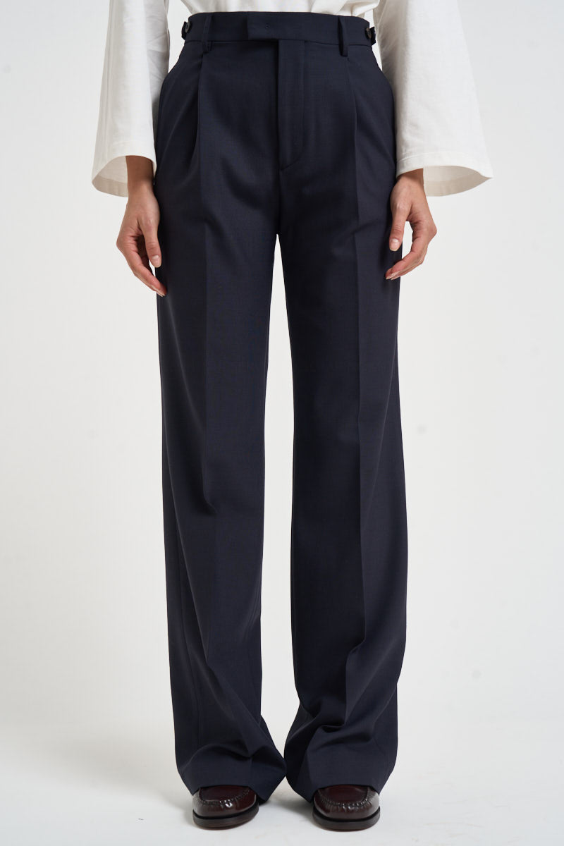 Pantaloni donna con bottoni laterali blu notte SIMONA BE1330XNAVY BERWICH 