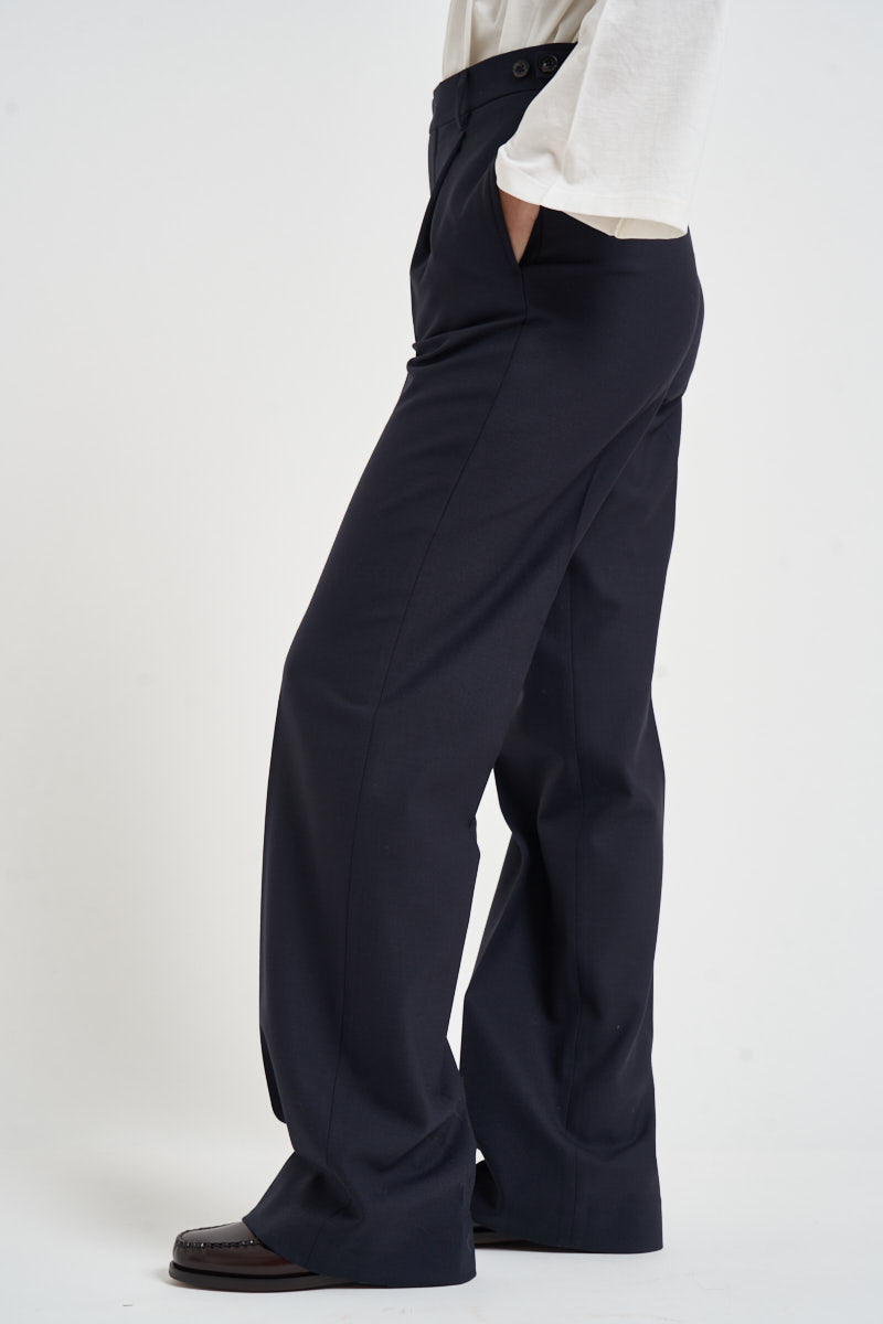 Pantaloni donna con bottoni laterali blu notte SIMONA BE1330XNAVY BERWICH 