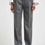 Pantaloni donna con bottoni laterali grigi SIMONA ZG1202XMID GREY BERWICH 