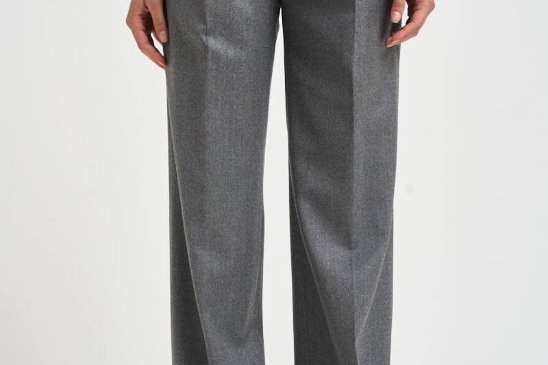 Pantaloni donna con bottoni laterali grigi SIMONA ZG1202XMID GREY BERWICH 