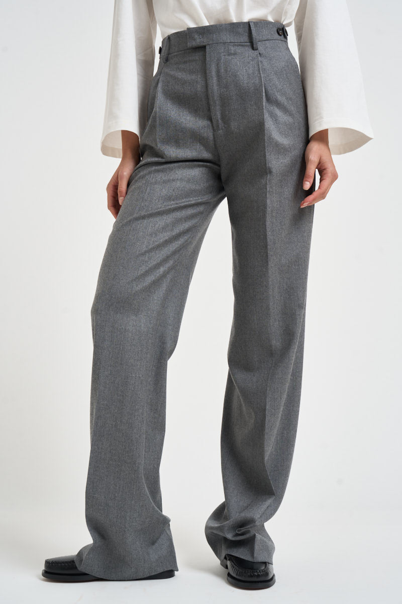 Pantaloni donna con bottoni laterali grigi SIMONA ZG1202XMID GREY BERWICH 