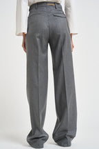 Pantaloni donna con bottoni laterali grigi SIMONA ZG1202XMID GREY BERWICH 