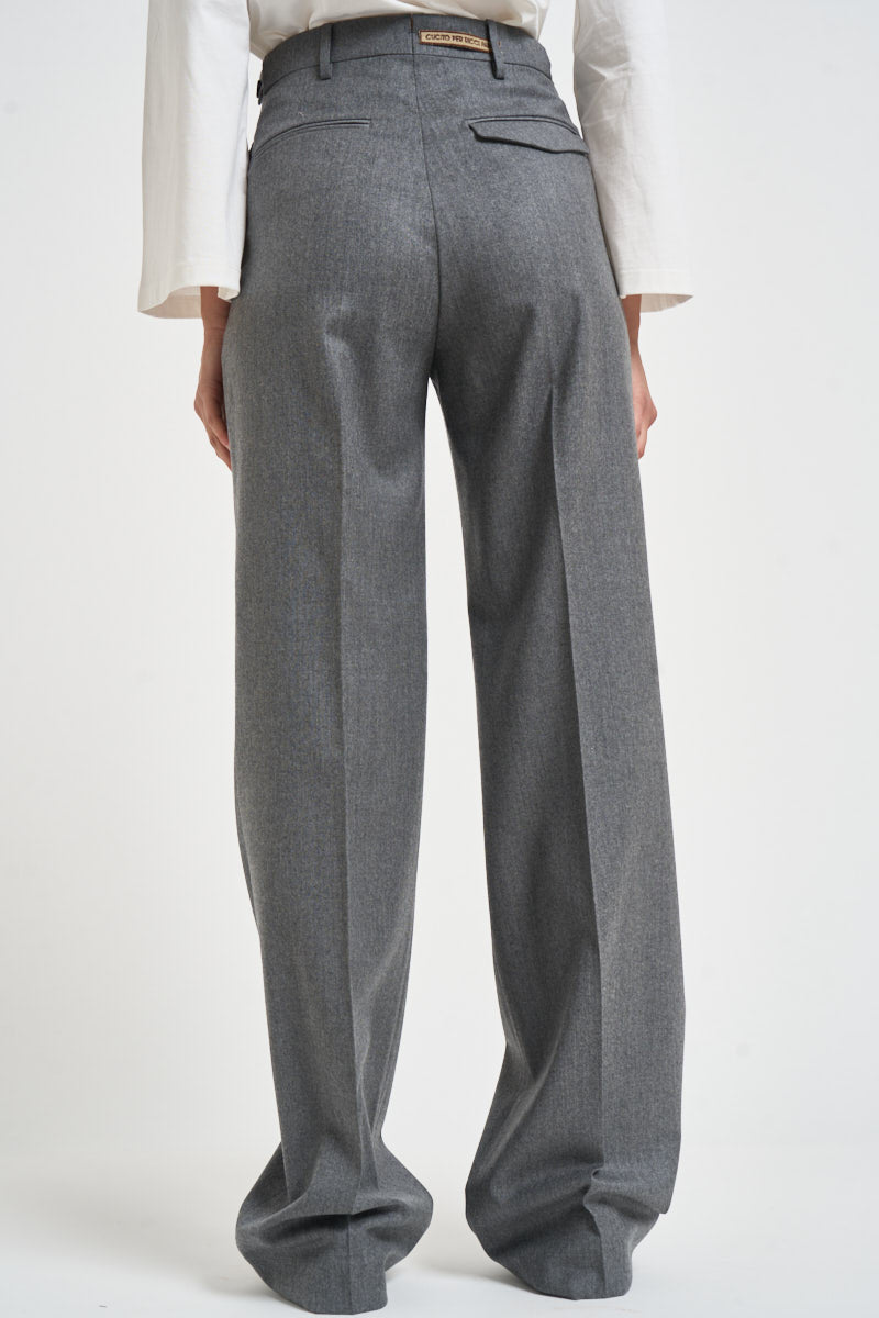 Pantaloni donna con bottoni laterali grigi SIMONA ZG1202XMID GREY BERWICH 