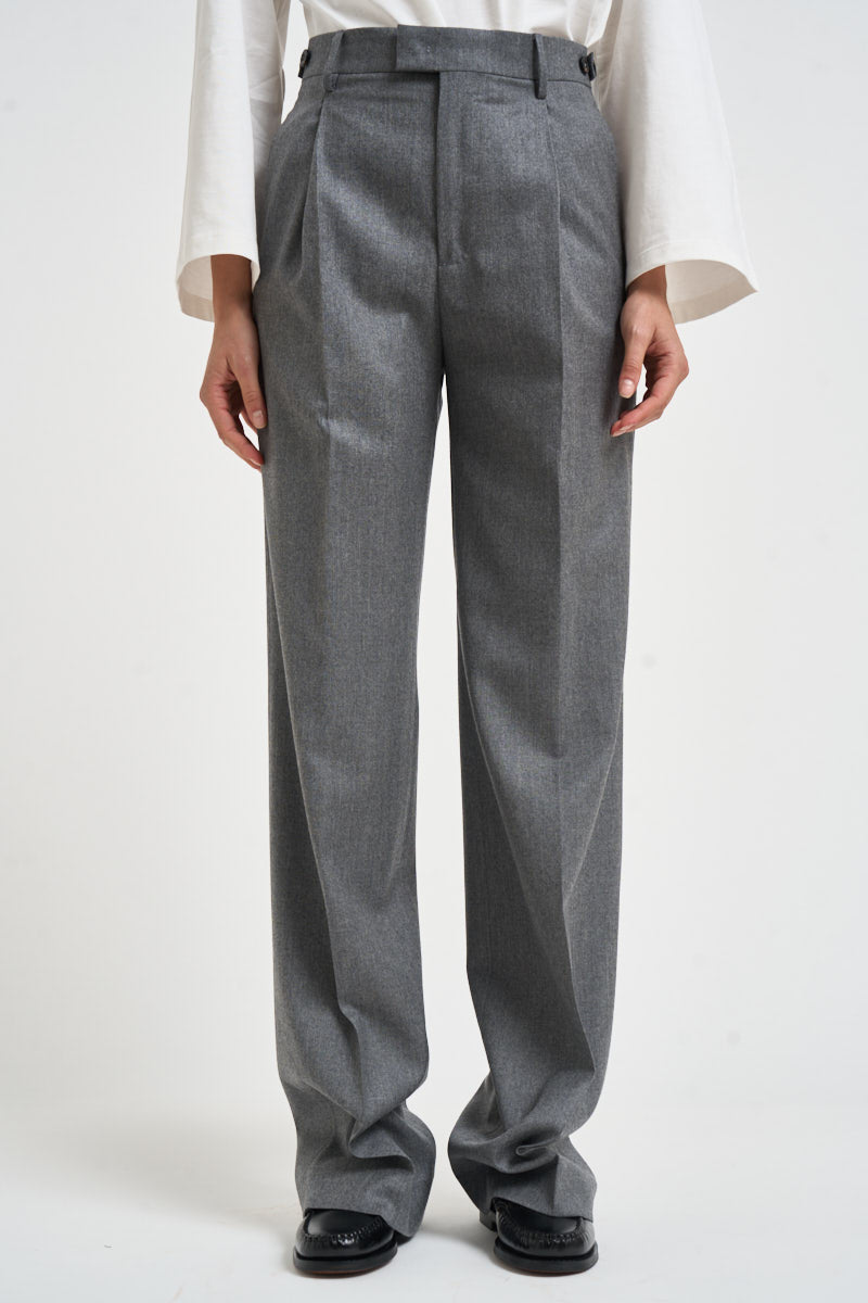 Pantaloni donna con bottoni laterali grigi SIMONA ZG1202XMID GREY BERWICH 