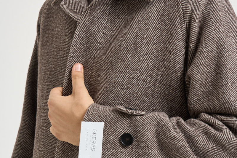 Cappotto uomo in lana beige e moro ZAGABRIA C14253 BRERAS 