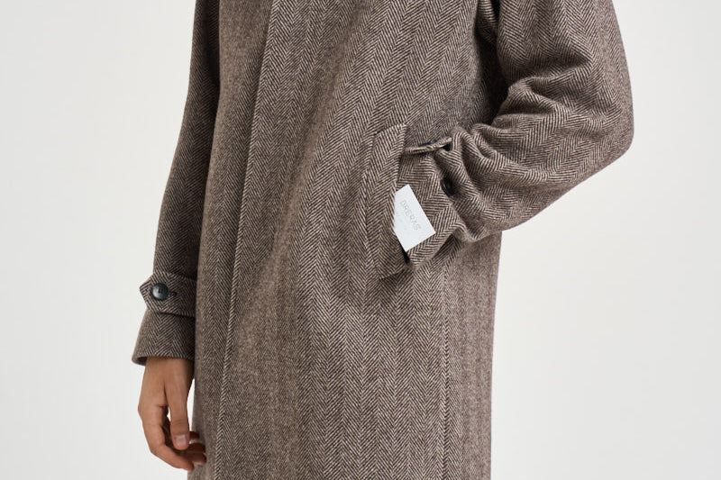 Cappotto uomo in lana beige e moro ZAGABRIA C14253 BRERAS 