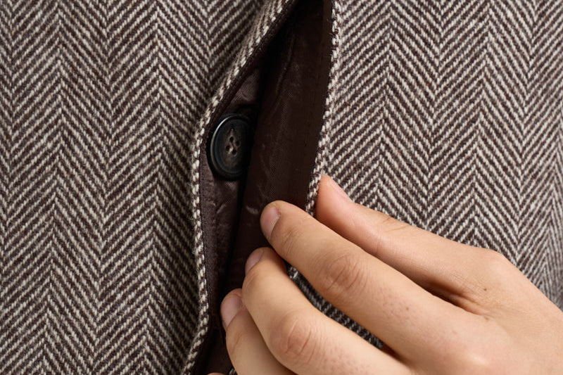 Cappotto uomo in lana beige e moro ZAGABRIA C14253 BRERAS 