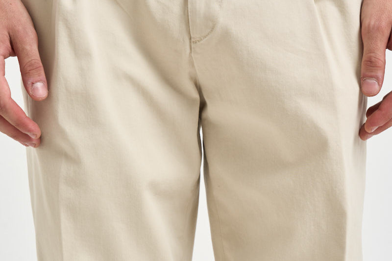Pantalone uomo doppia pinces panna BELLO 400008103 BRIGLIA 