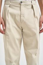 Pantalone uomo doppia pinces panna BELLO 400008103 BRIGLIA 