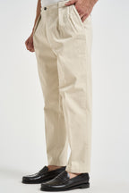 Pantalone uomo doppia pinces panna BELLO 400008103 BRIGLIA 