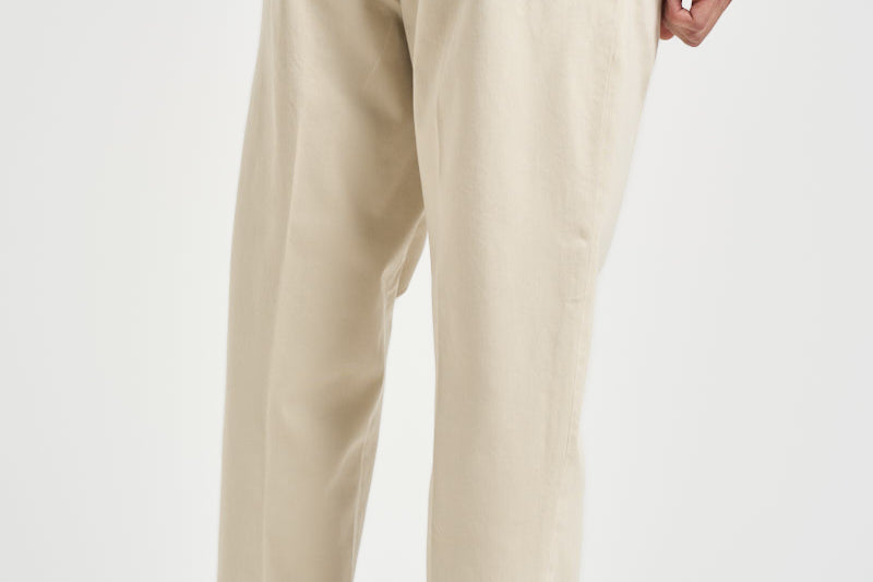 Pantalone uomo doppia pinces panna BELLO 400008103 BRIGLIA 