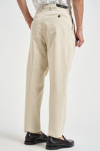 Pantalone uomo doppia pinces panna BELLO 400008103 BRIGLIA 