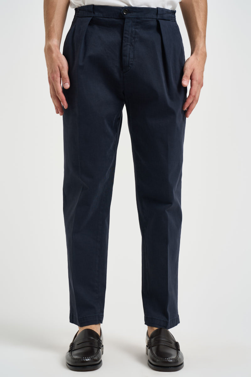 Pantalone uomo doppia pinces blu BELLO 40000811 BRIGLIA 