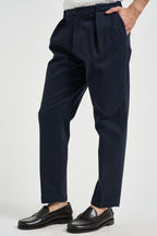 Pantalone uomo doppia pinces blu BELLO 40000811 BRIGLIA 