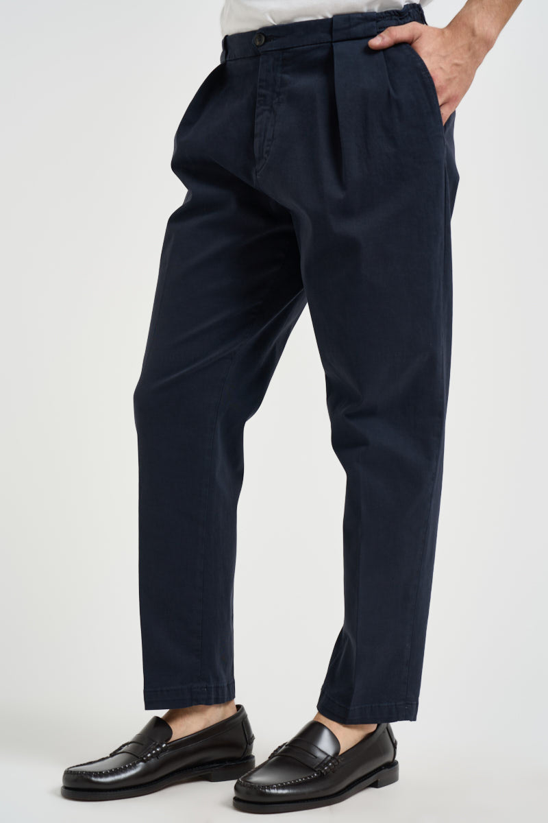 Pantalone uomo doppia pinces blu BELLO 40000811 BRIGLIA 