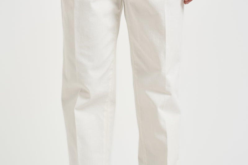 Pantalone uomo doppia pinces bianco BELLO 400008120 BRIGLIA 