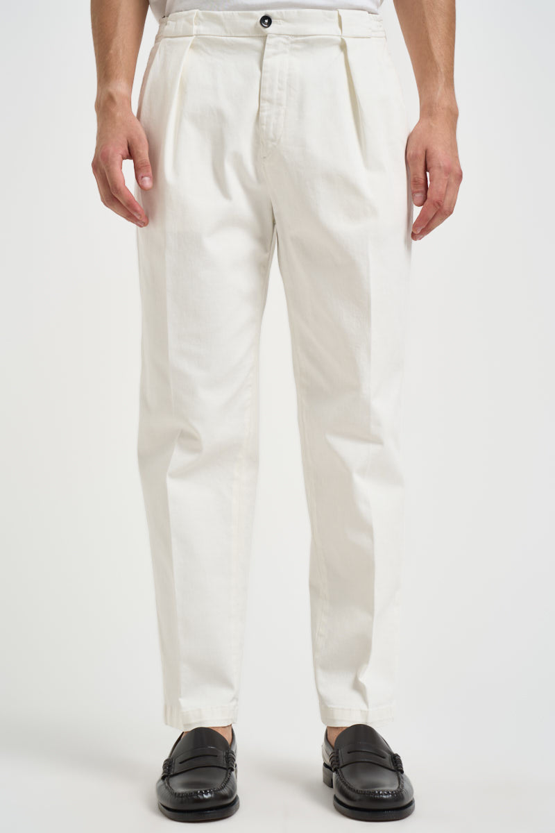 Pantalone uomo doppia pinces bianco BELLO 400008120 BRIGLIA 