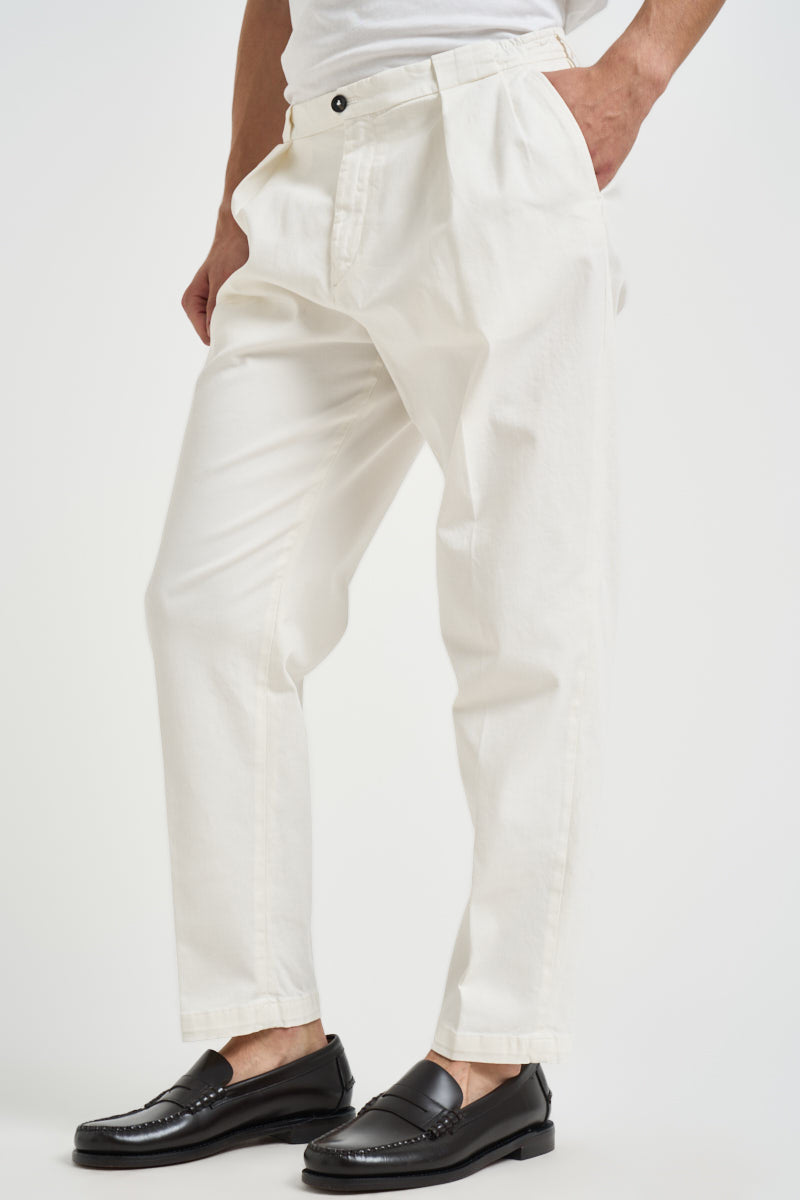 Pantalone uomo doppia pinces bianco BELLO 400008120 BRIGLIA 