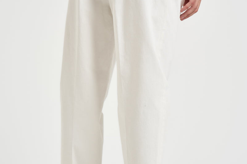 Pantalone uomo doppia pinces bianco BELLO 400008120 BRIGLIA 