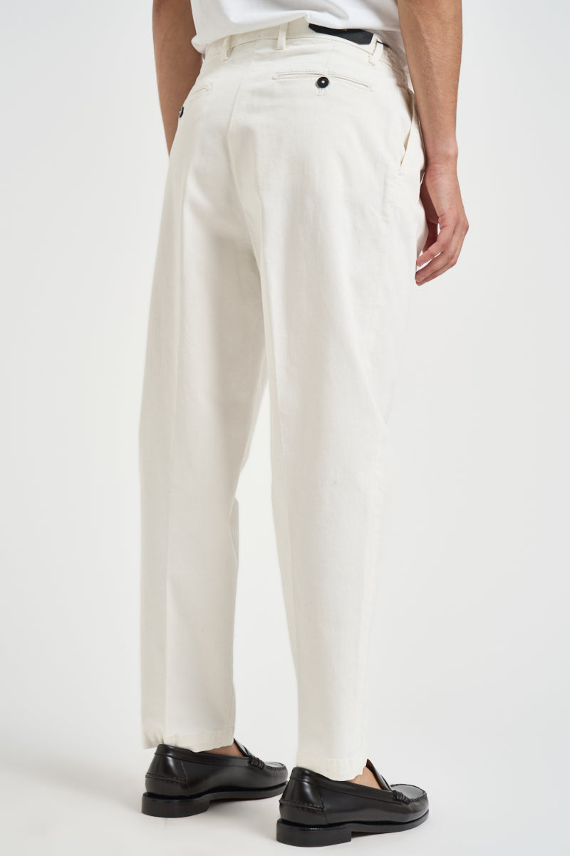 Pantalone uomo doppia pinces bianco BELLO 400008120 BRIGLIA 