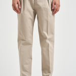 Pantalone uomo doppia pinces beige BELLO 40000823 BRIGLIA 