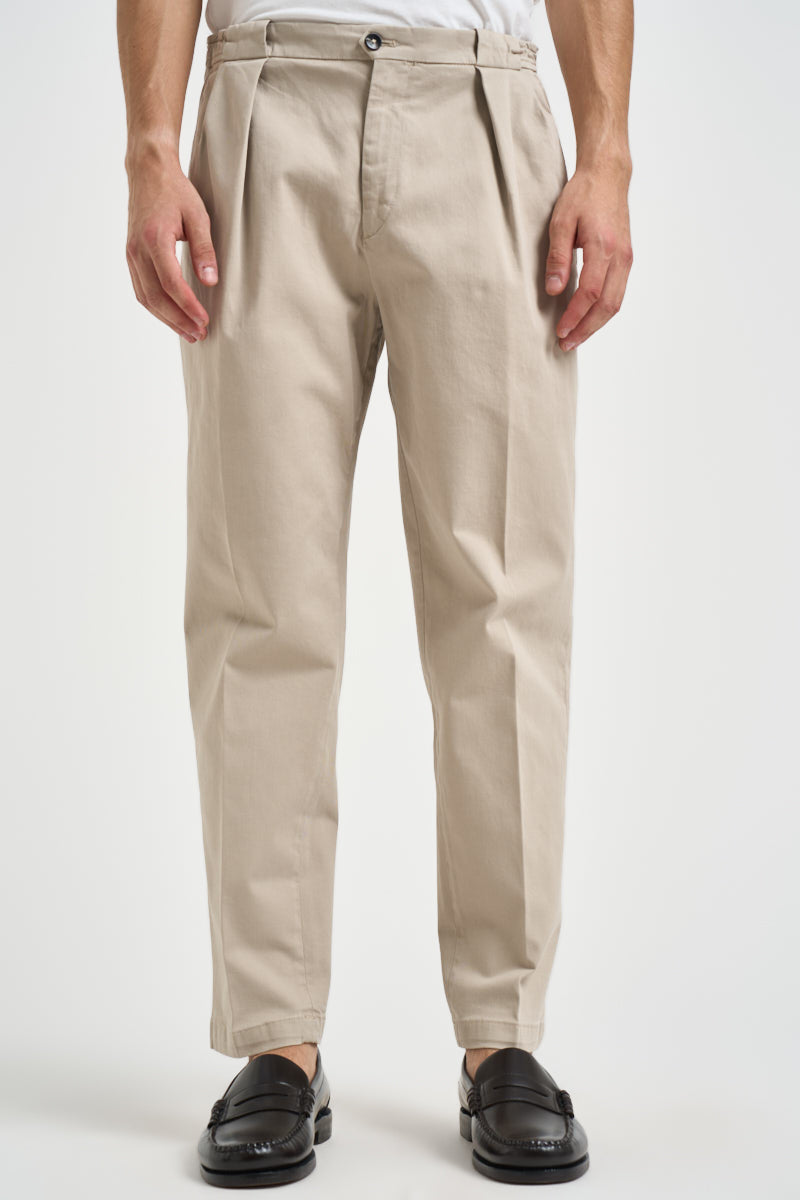 Pantalone uomo doppia pinces beige BELLO 40000823 BRIGLIA 