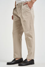 Pantalone uomo doppia pinces beige BELLO 40000823 BRIGLIA 