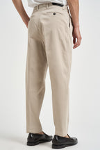 Pantalone uomo doppia pinces beige BELLO 40000823 BRIGLIA 