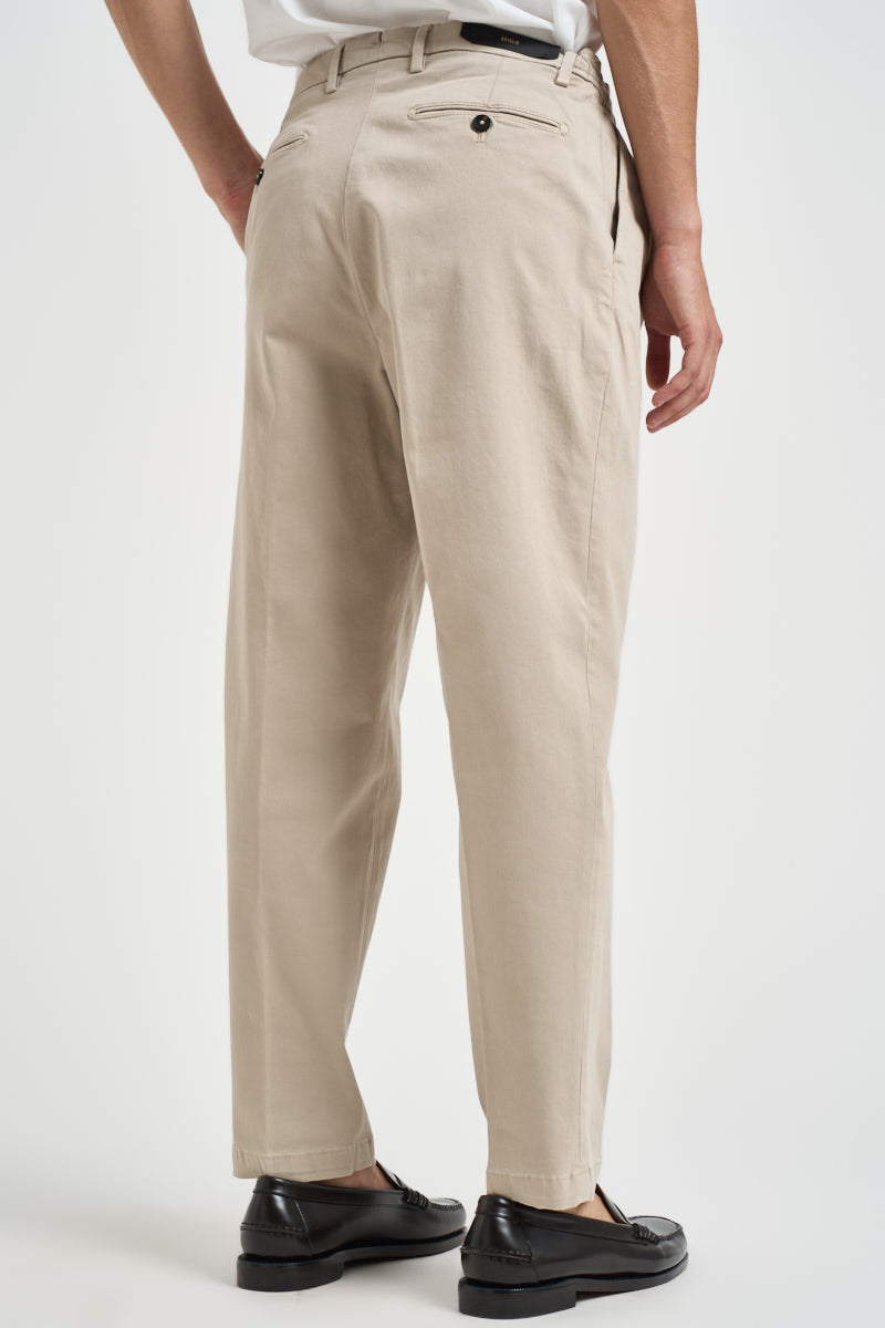 Pantalone uomo doppia pinces beige BELLO 40000823 BRIGLIA 