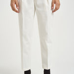 Pantalone uomo doppie pinces bianco BELLOD 400121120 BRIGLIA 