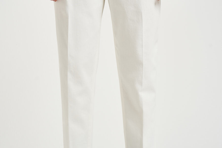 Pantalone uomo doppie pinces bianco BELLOD 400121120 BRIGLIA 