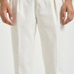 Pantalone uomo doppie pinces bianco BELLOD 400121120 BRIGLIA 