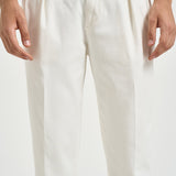 Pantalone uomo doppie pinces bianco BELLOD 400121120 BRIGLIA 