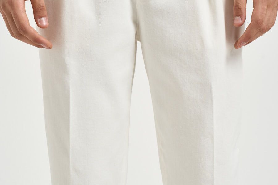Pantalone uomo doppie pinces bianco BELLOD 400121120 BRIGLIA 