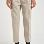 Pantalone uomo doppie pinces ecrù BELLOD 40012123 BRIGLIA 