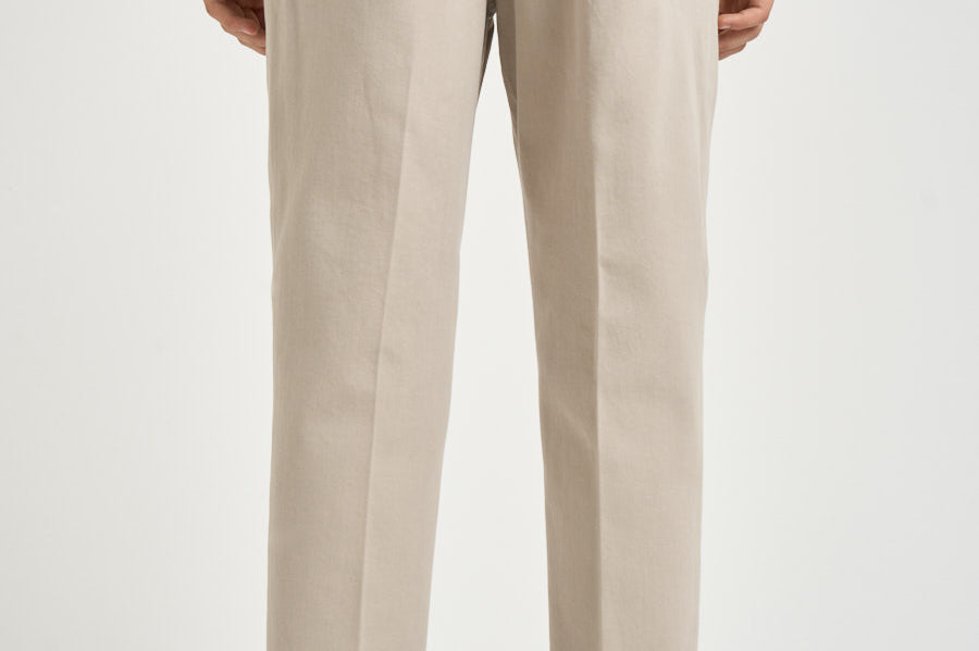 Pantalone uomo doppie pinces ecrù BELLOD 40012123 BRIGLIA 