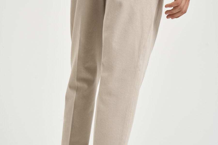 Pantalone uomo doppie pinces ecrù BELLOD 40012123 BRIGLIA 