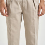 Pantalone uomo doppie pinces ecrù BELLOD 40012123 BRIGLIA 